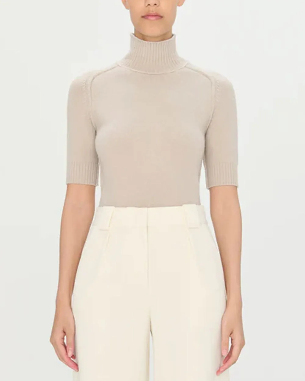 Light Driftwood Cindy Turtleneck Top