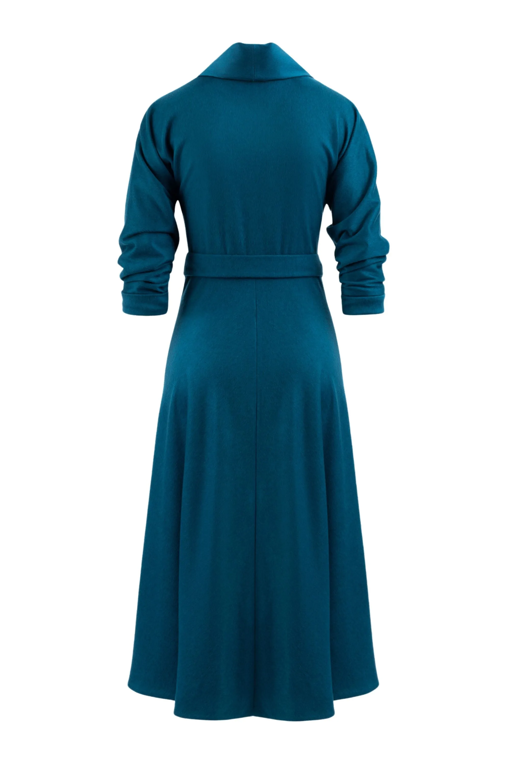 LINARIA PEACOCK BLUE LIGHTWEIGHT CASHMERE COAT DRESS