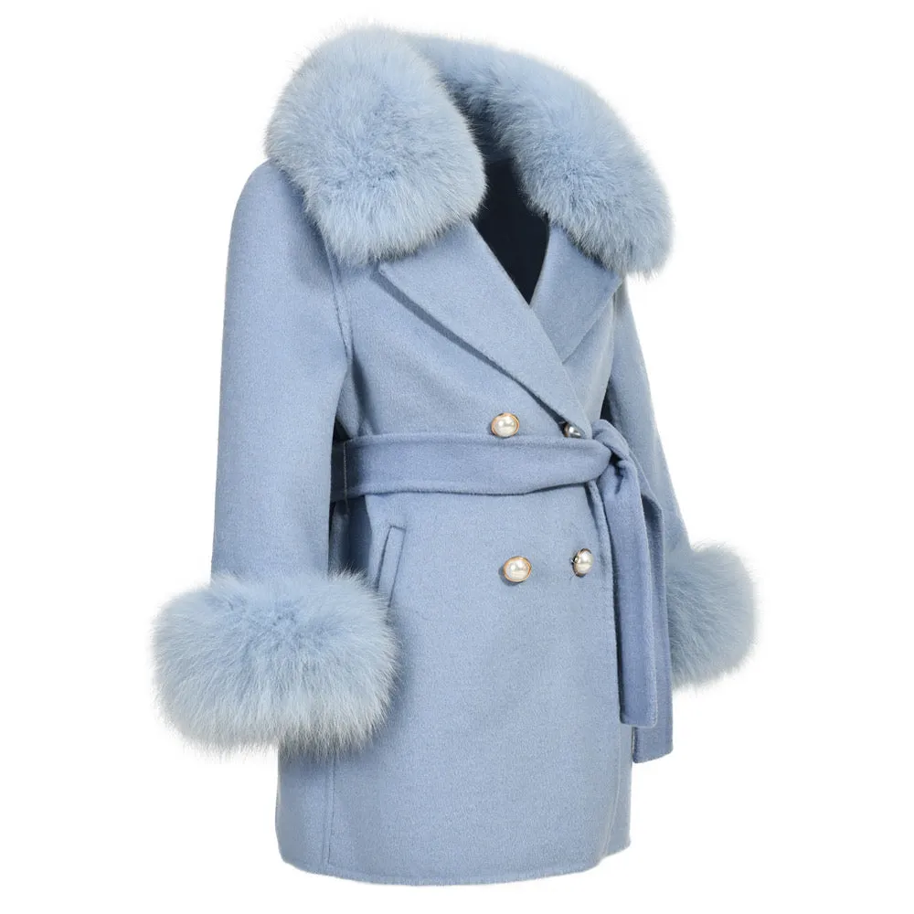 London Blue Cashmere Kids Coat