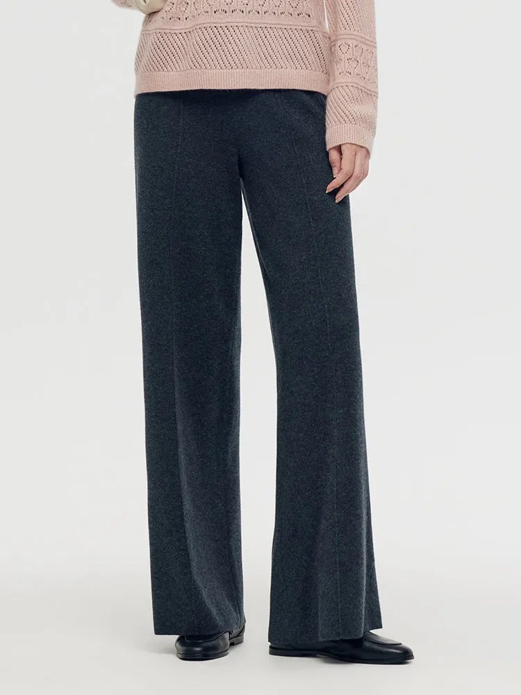 Machine Washable Wool Wide Leg Women Pants