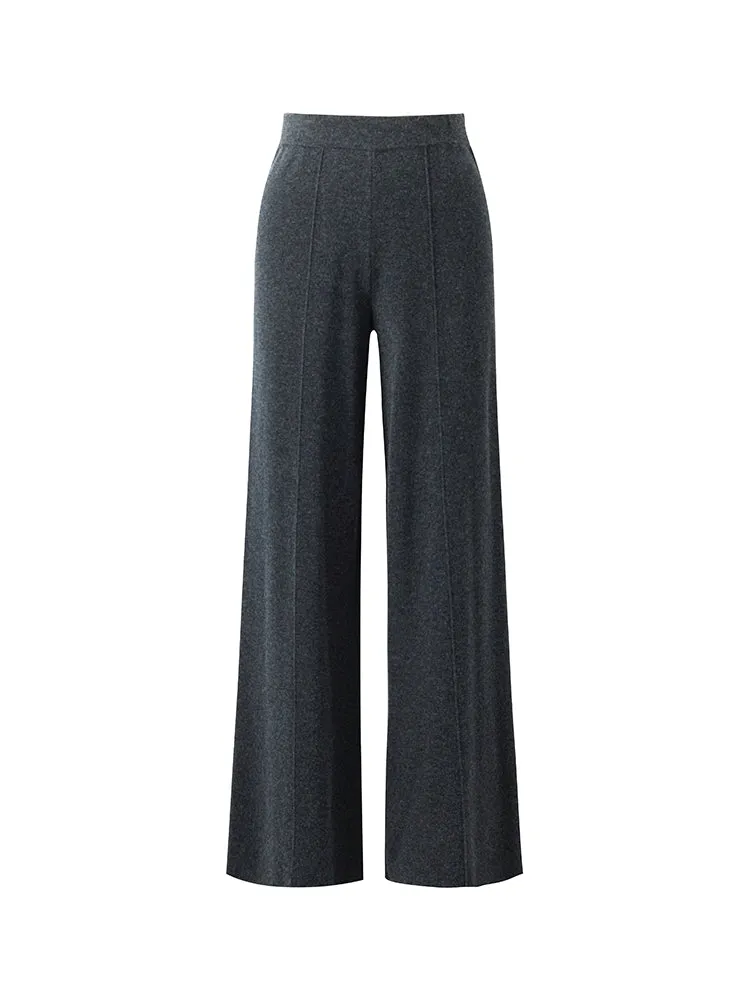 Machine Washable Wool Wide Leg Women Pants