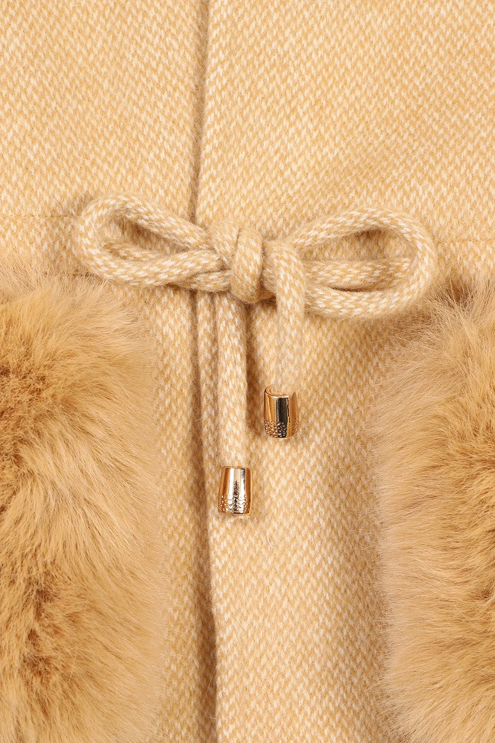 'Maribel' cashmere drawstring coat - Camel