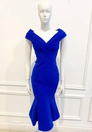 Mary dress in solid Blue