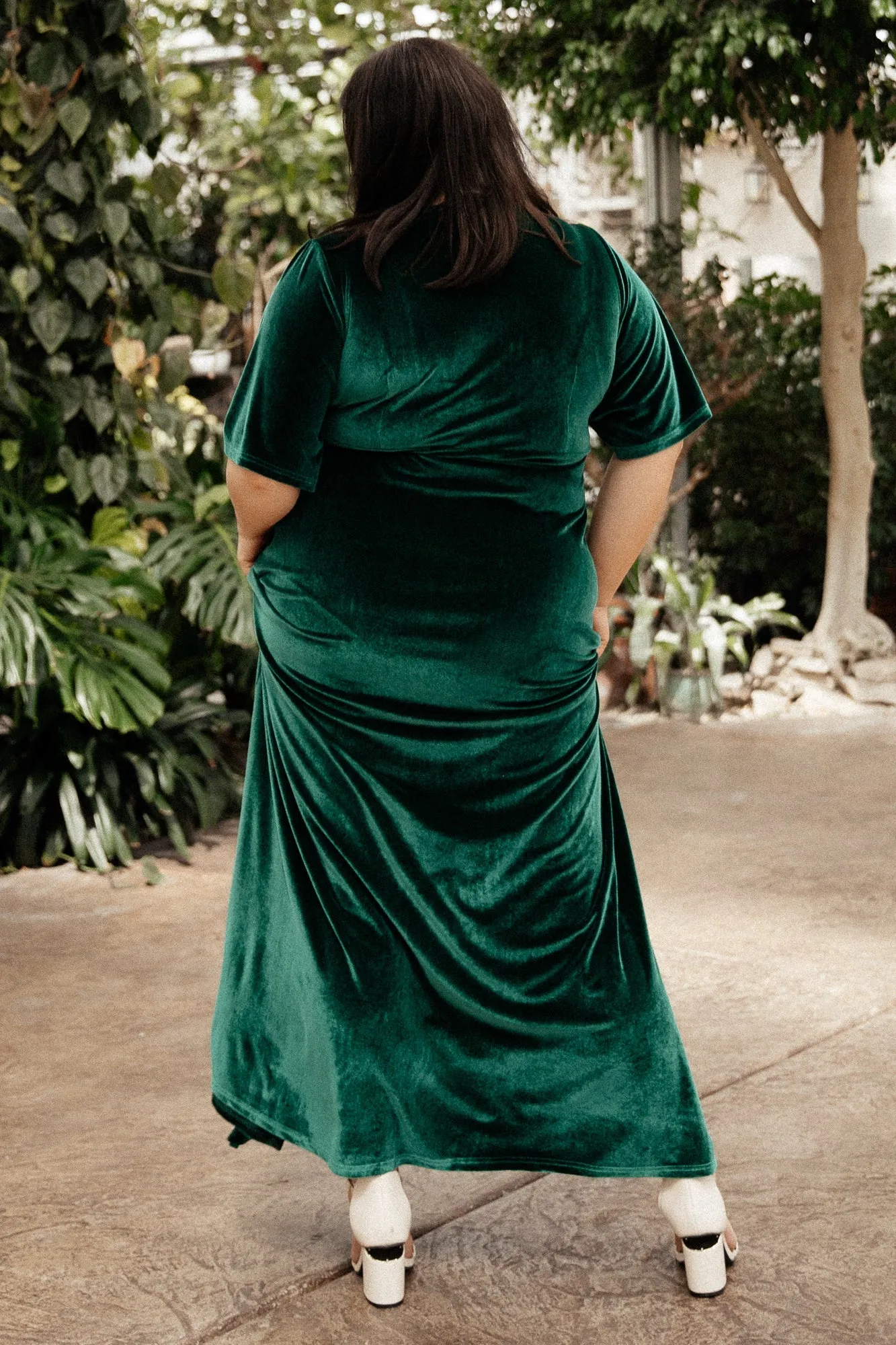 Meghan Velvet Wrap Maxi Dress | Emerald