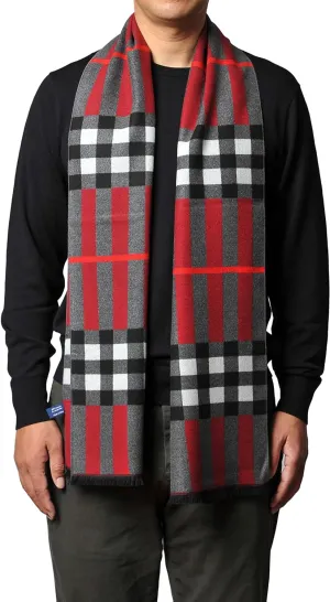 Men's Luxury Red Cross Cashmere Feel Scarf