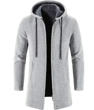 Men's Versatile Fleece-Lined Hoodie Cardigan