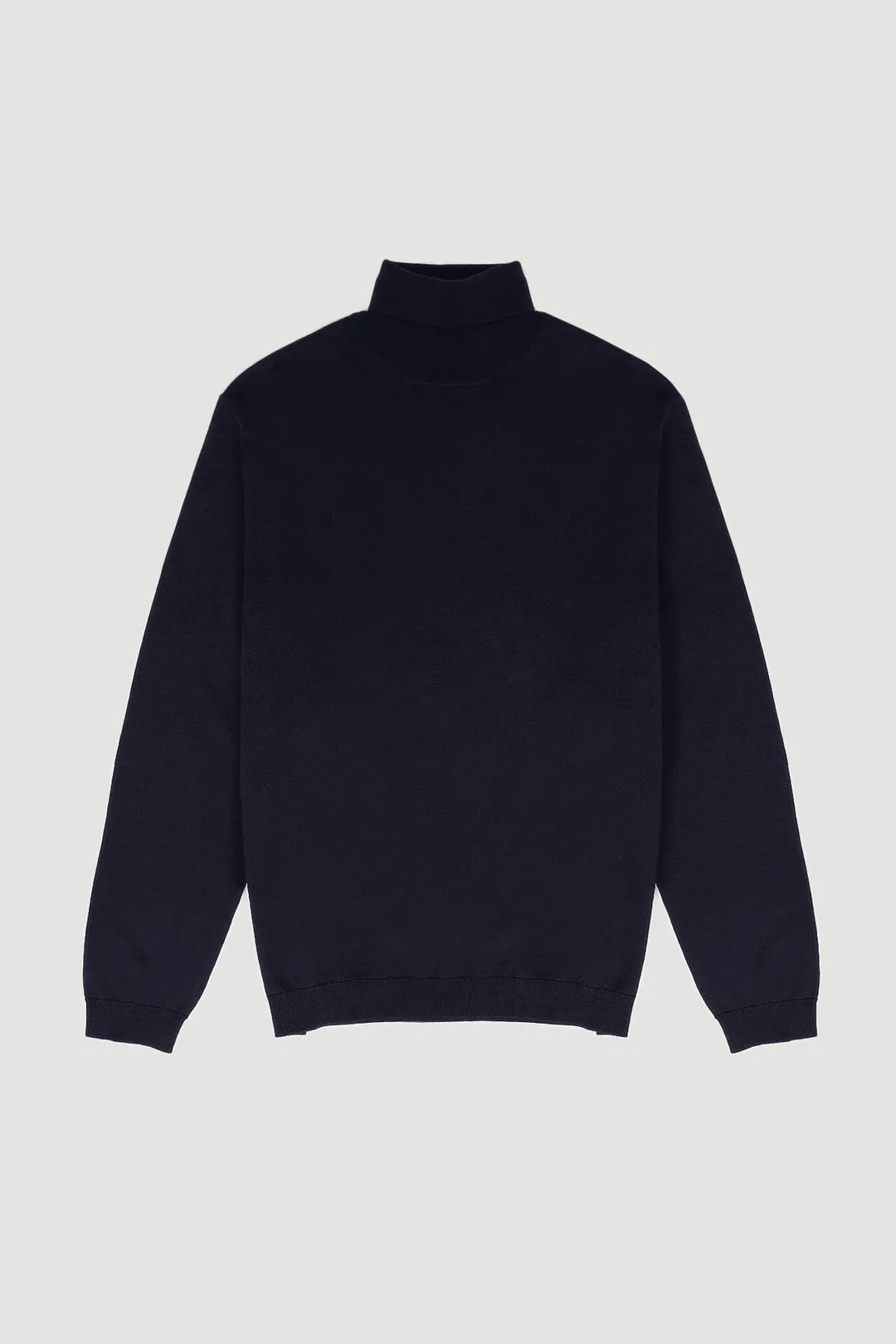 Merino Wool Sport Turtleneck - Navy