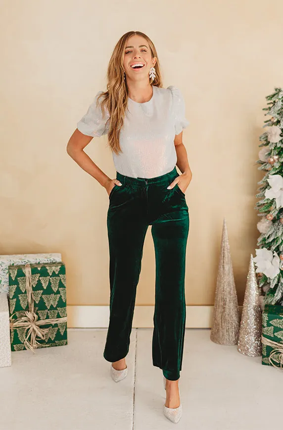 Millie Emerald Velvet Blazer Set - FINAL FEW - FINAL SALE