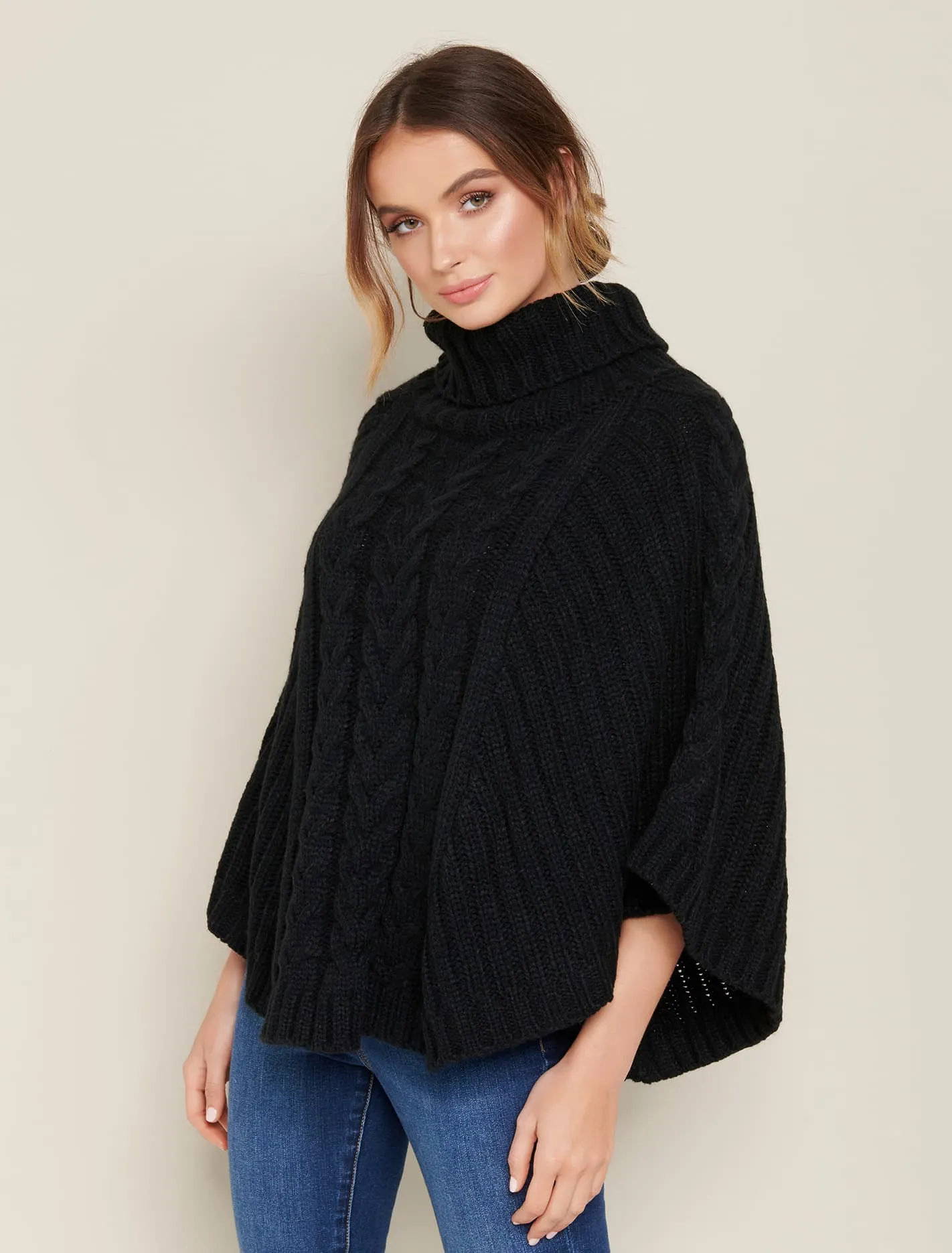 Mimi Cable Knit Poncho