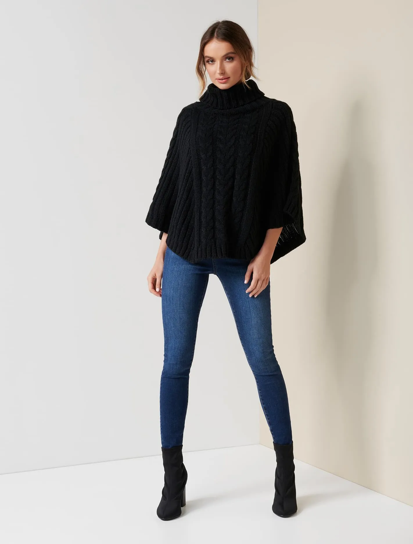 Mimi Cable Knit Poncho