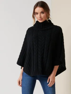 Mimi Cable Knit Poncho