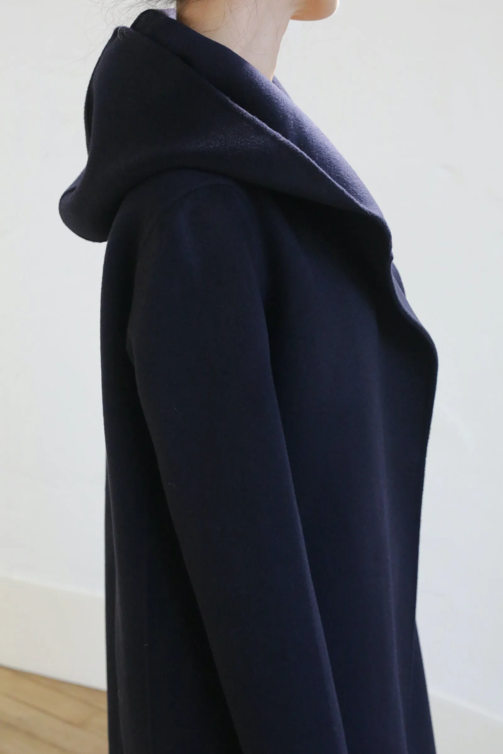 Mitchley Long Double-face Cashmere | Navy