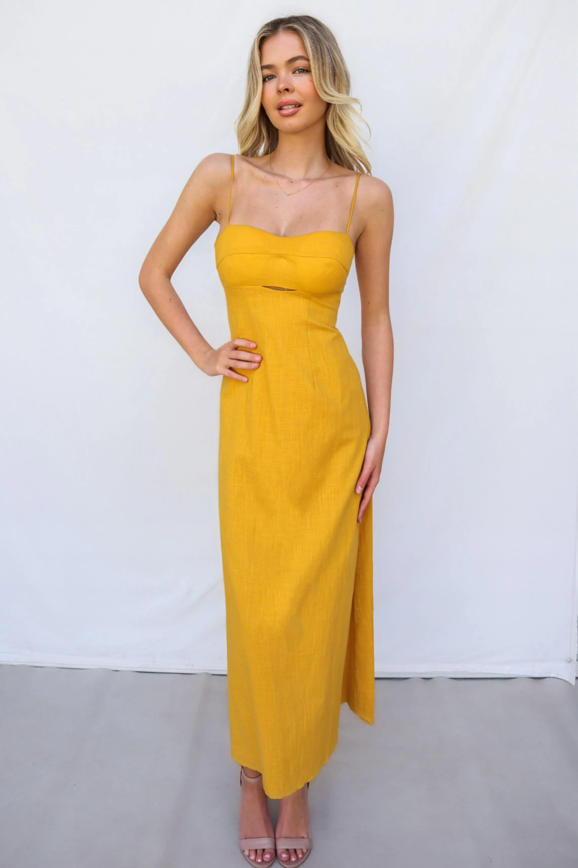 Mona Midi Dress - Yellow