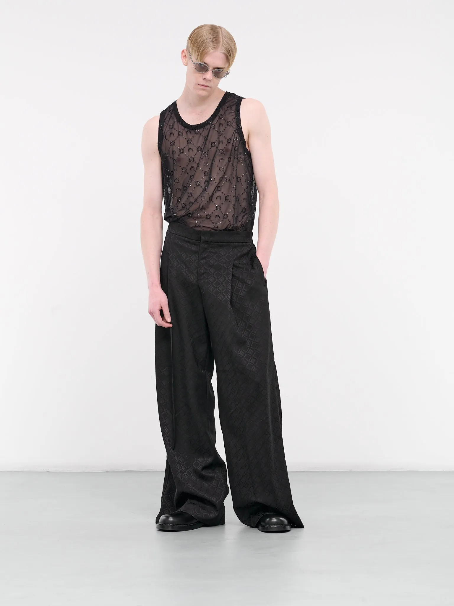 Moon Diamond Wide Leg Pants (MPA039-CWOV0024-BLACK)