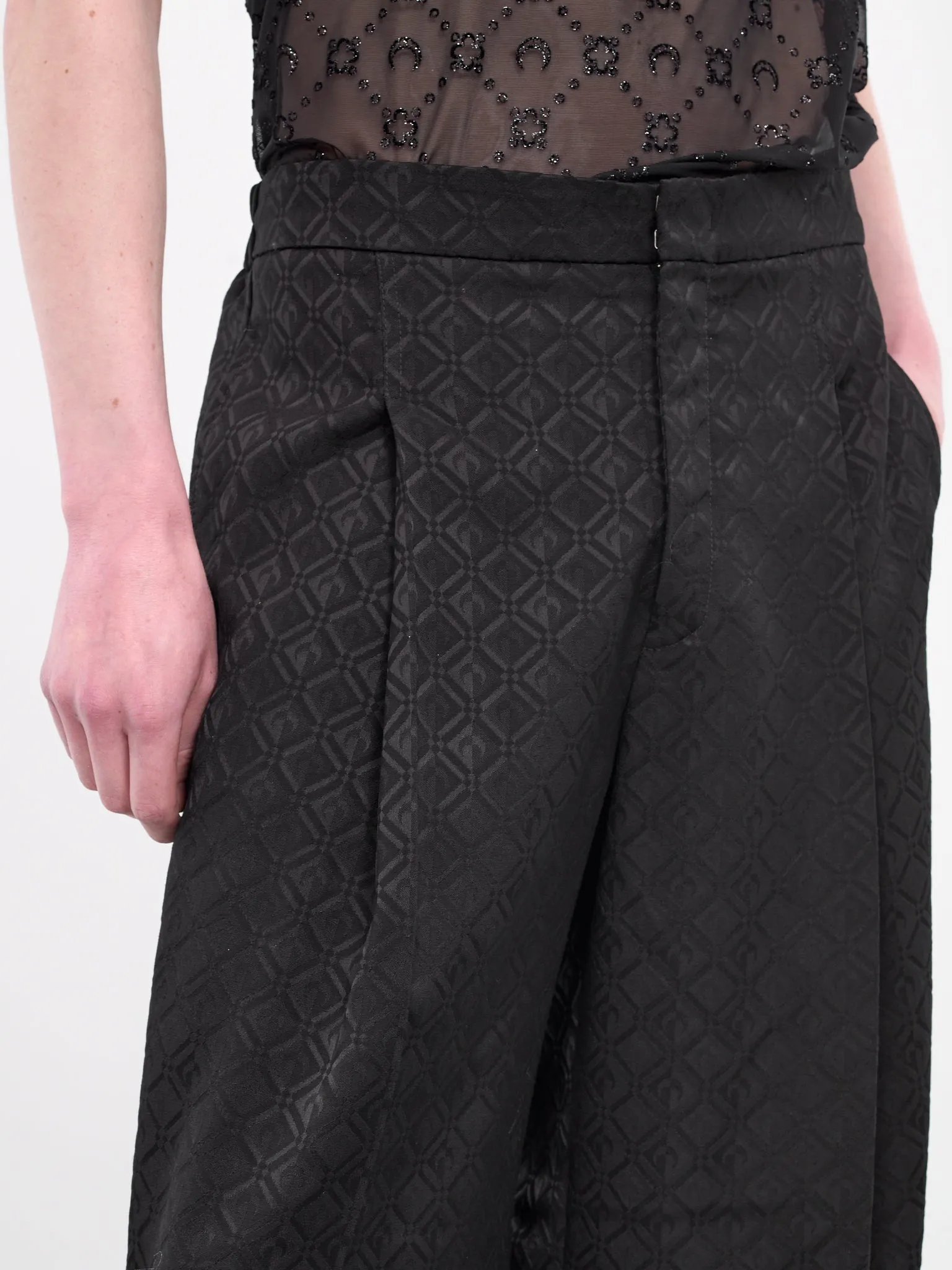 Moon Diamond Wide Leg Pants (MPA039-CWOV0024-BLACK)