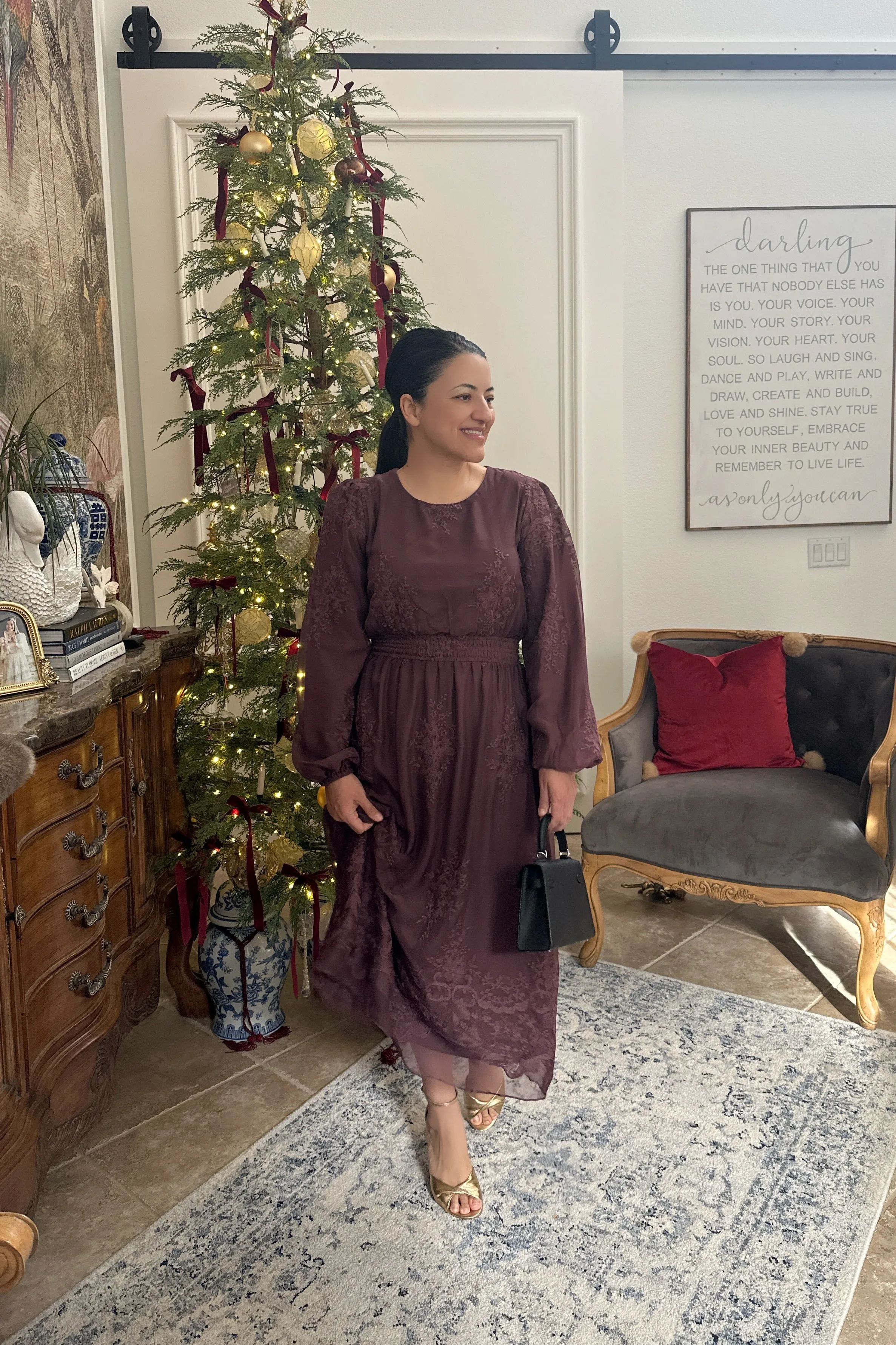 Navaeh Dusty Plum Midi Dress