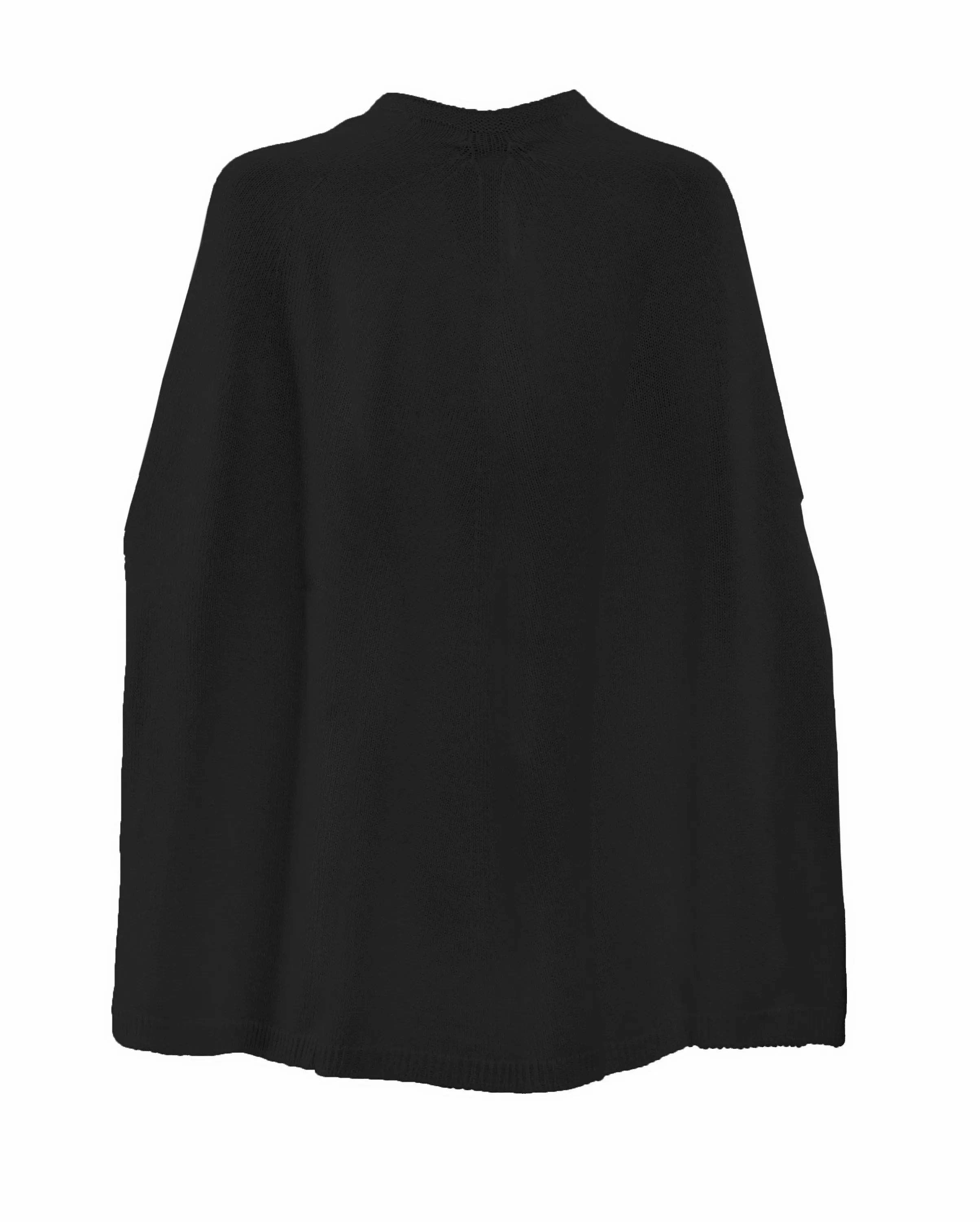 NEW FALL 24 - Women's Pure Cashmere Elegant Cable Knit Poncho Black