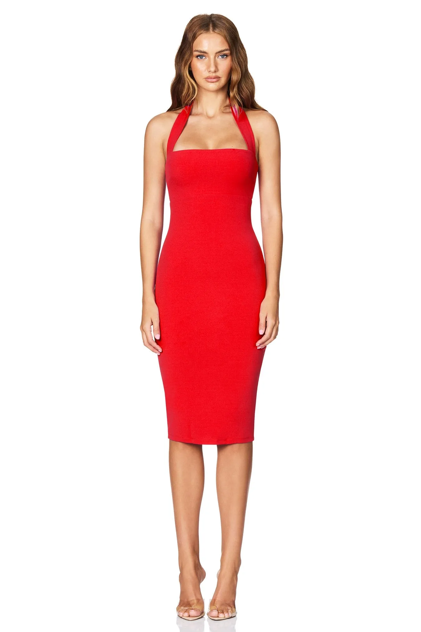 Nookie Boulevard Midi Dress - Cherry