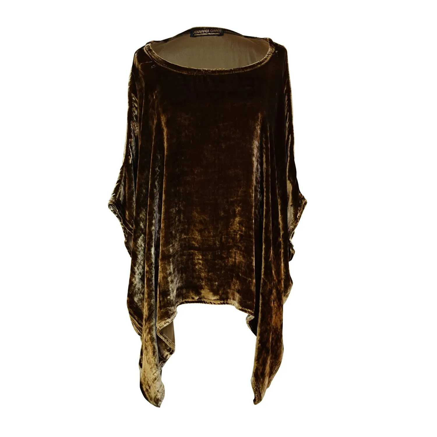 Olive Silk Velvet Scarf Top