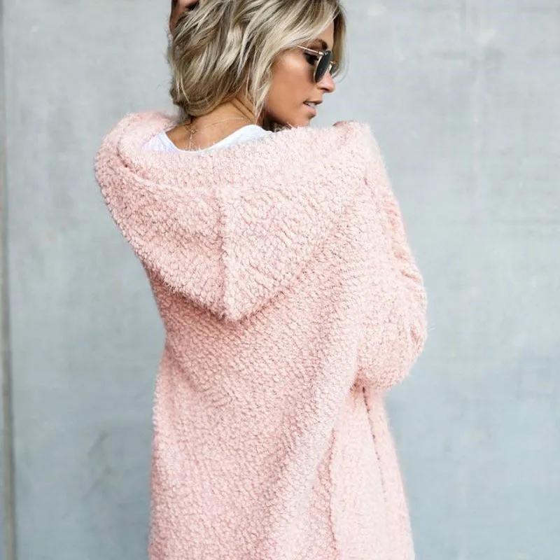 On Replay Fleece Open Front Long Hooded Cardigan