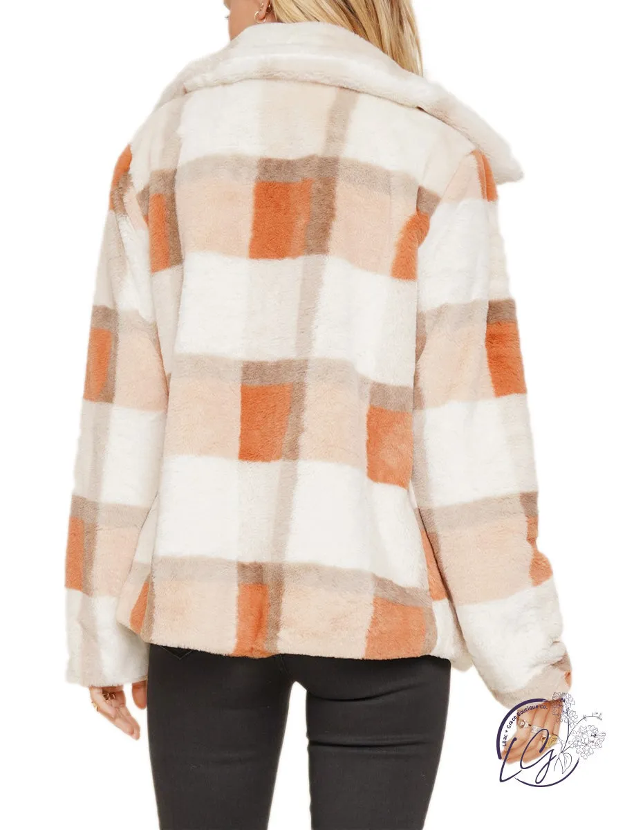 On The Search Plaid Faux Fur Jacket