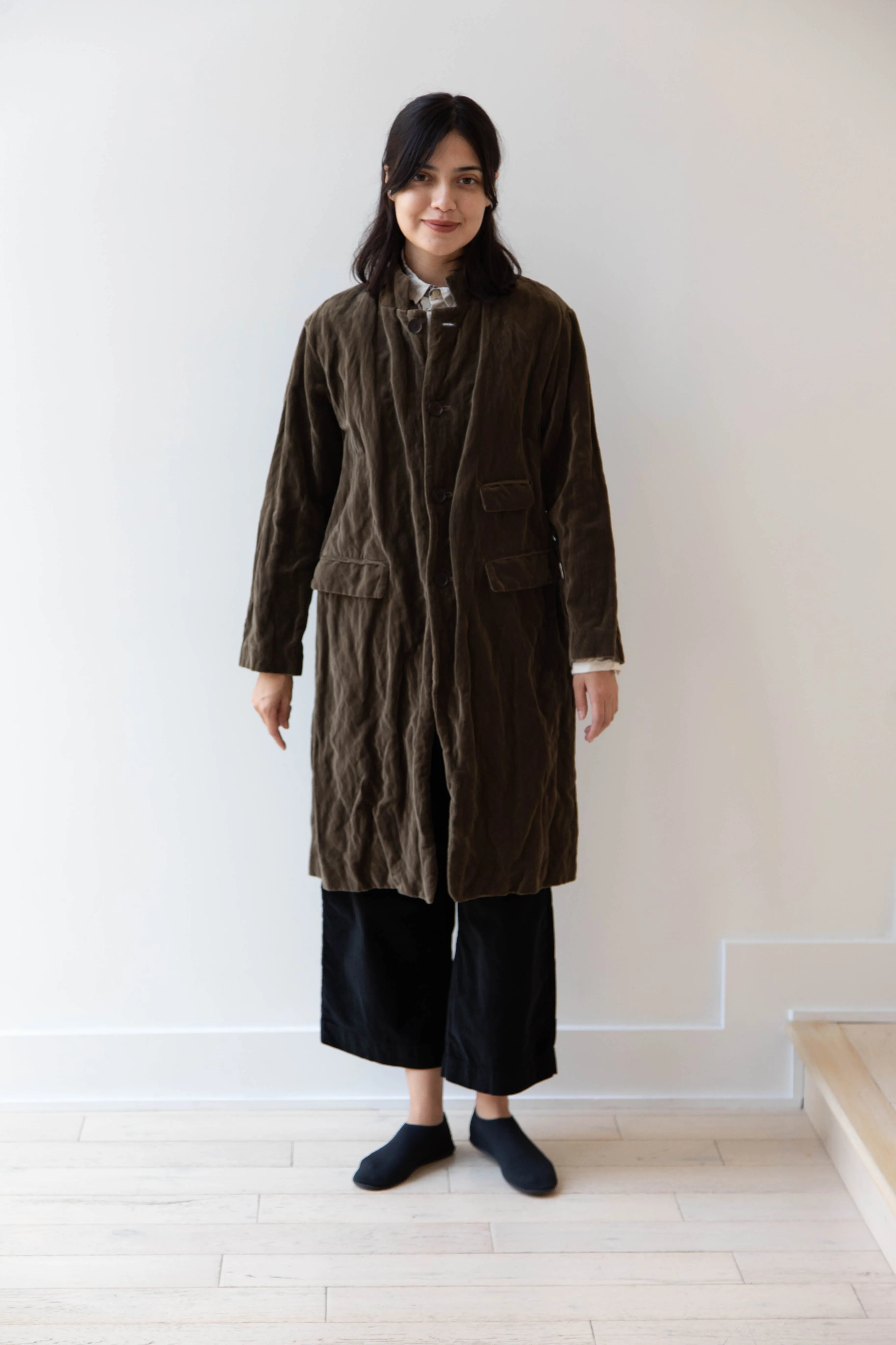 Pas de Calais | Velvet Coat in Khaki