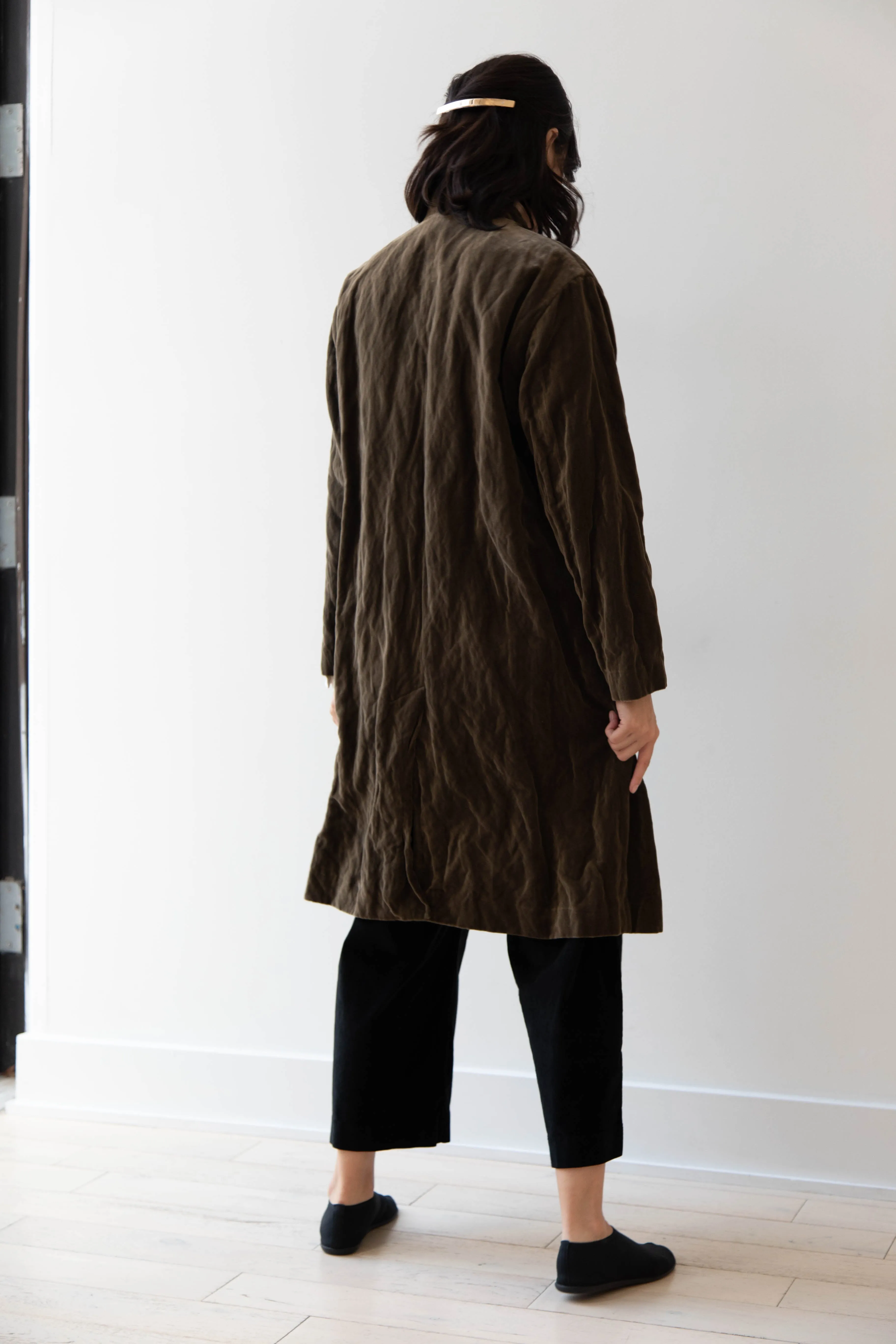 Pas de Calais | Velvet Coat in Khaki