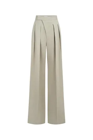 Rustic Straight Wide Leg Wool Blend Floor Length Pants