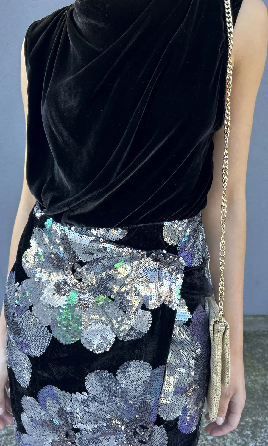 Sabina Musayev Kemi Velvet / Sequin Skirt