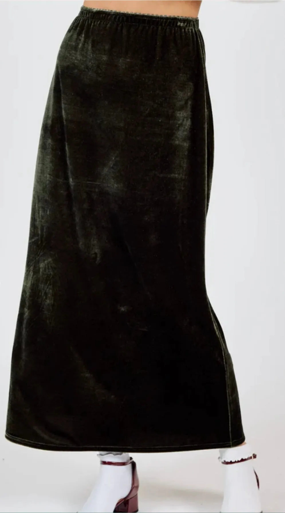 Sadie and Sage - Midnight Oil Velvet Midi Skirt