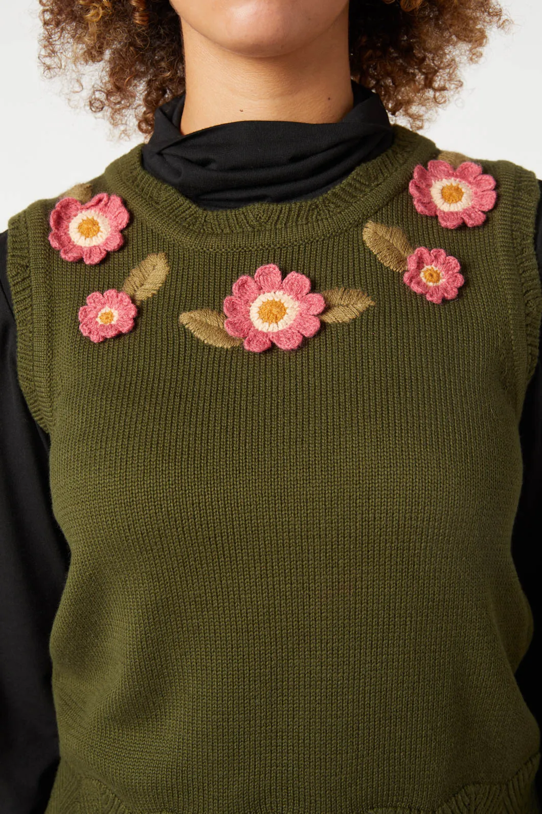 Sally Embroidered Knit Vest