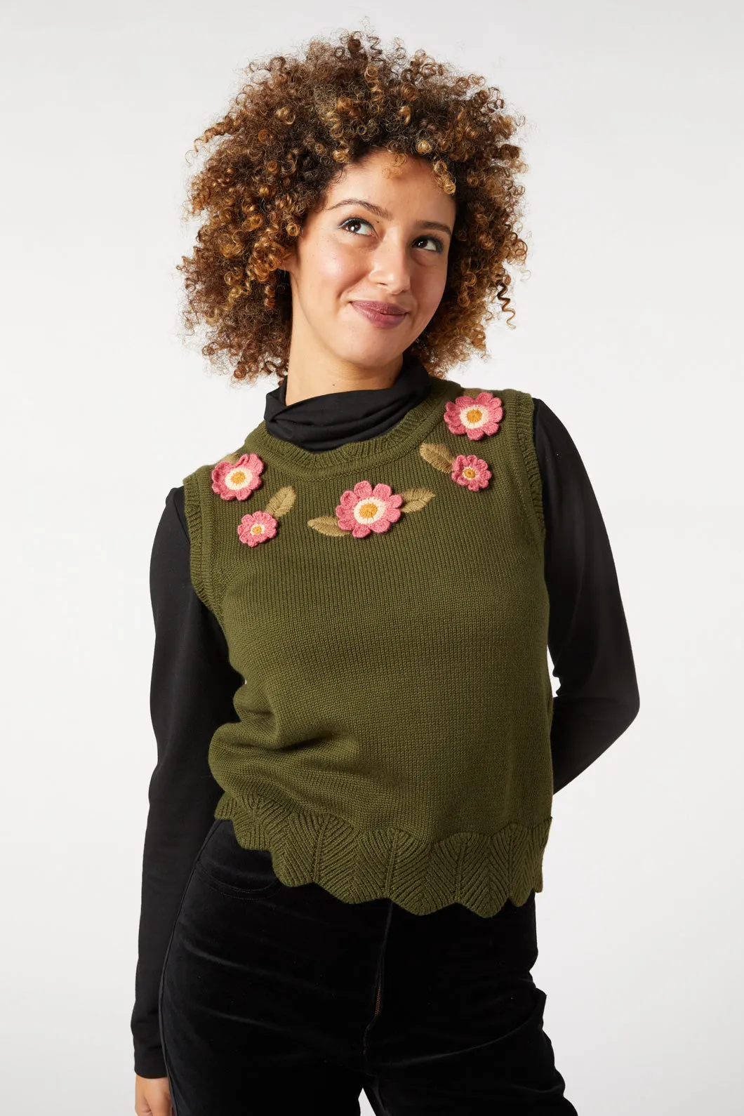 Sally Embroidered Knit Vest