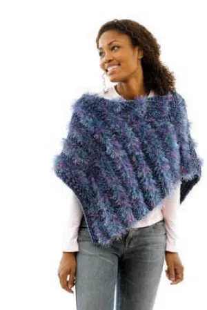 Sheared Look Knit Poncho Pattern (Knit)