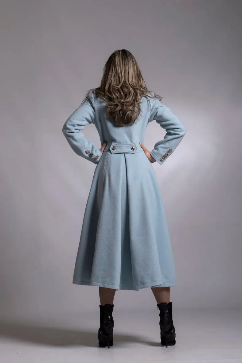 Sky Blue Cashmere Coat