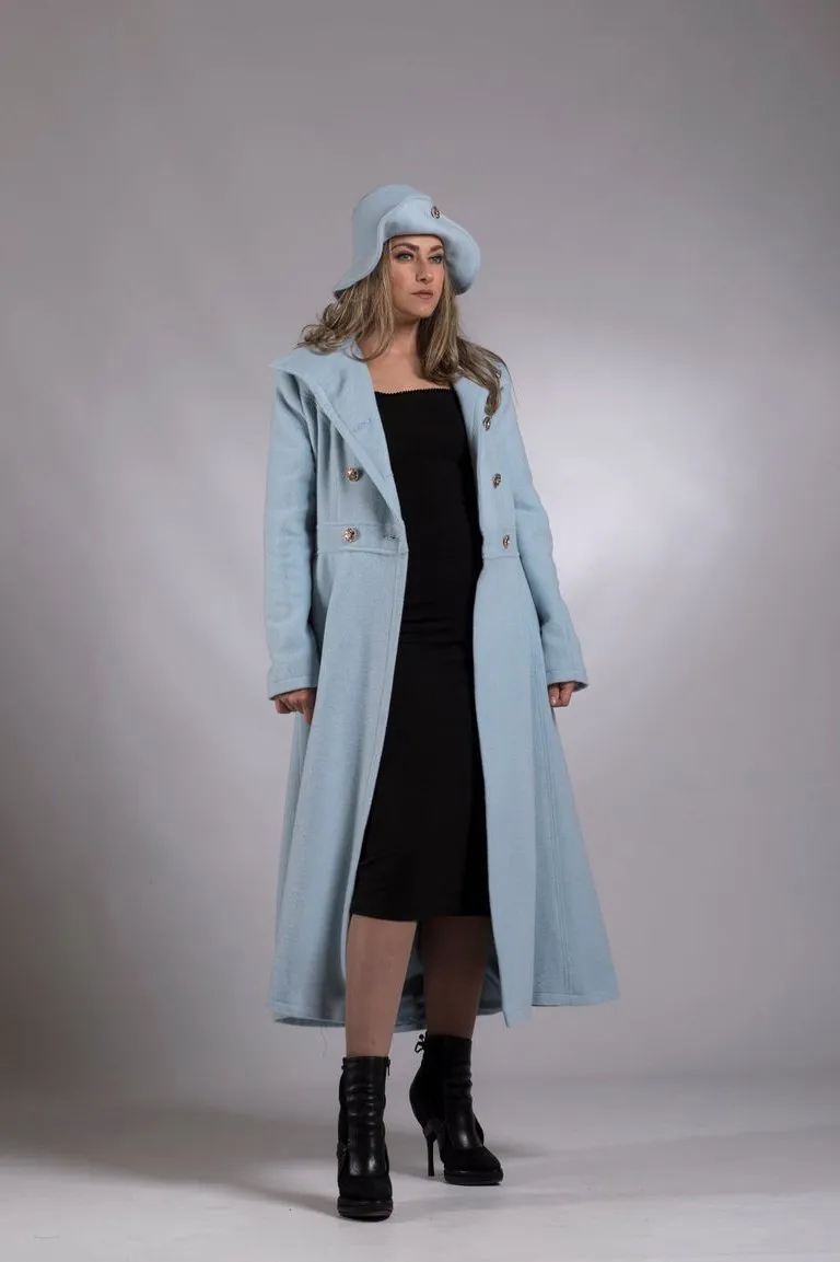 Sky Blue Cashmere Coat