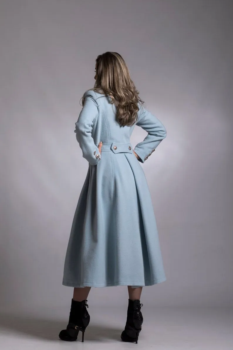 Sky Blue Cashmere Coat