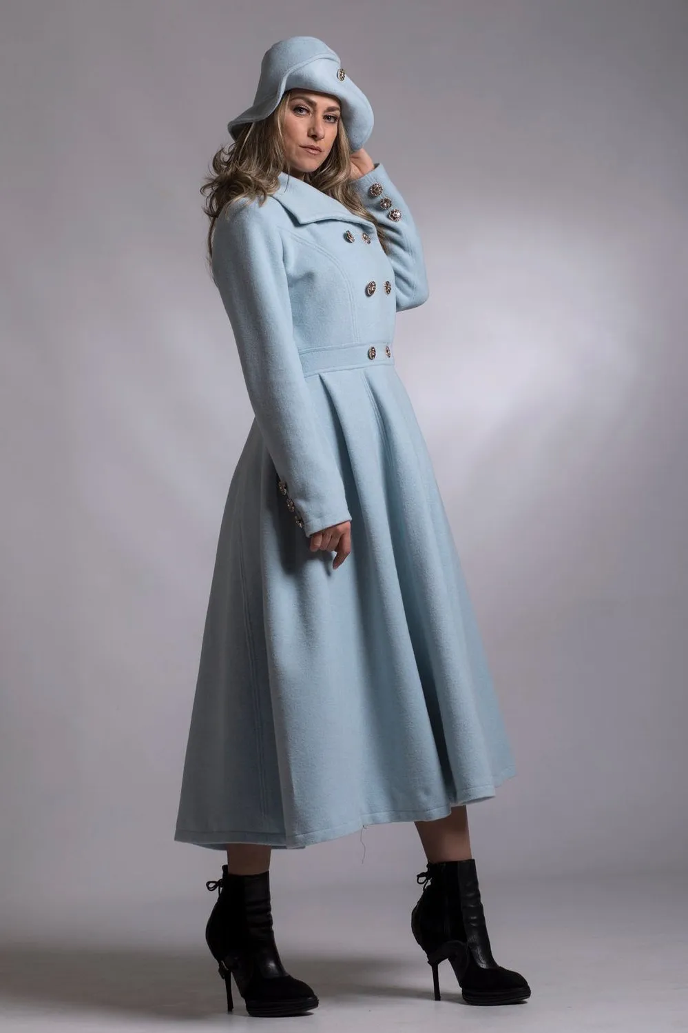 Sky Blue Cashmere Coat