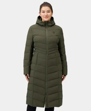 SOHO Women's Heated Down Parka Jacket - Green