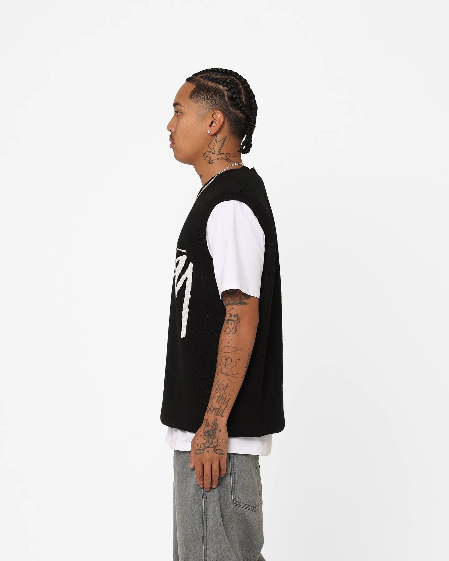 Stussy Smooth Stock Knit Vest Black