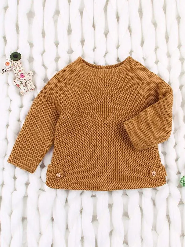 Stylish Solid Color Knitted Sweater