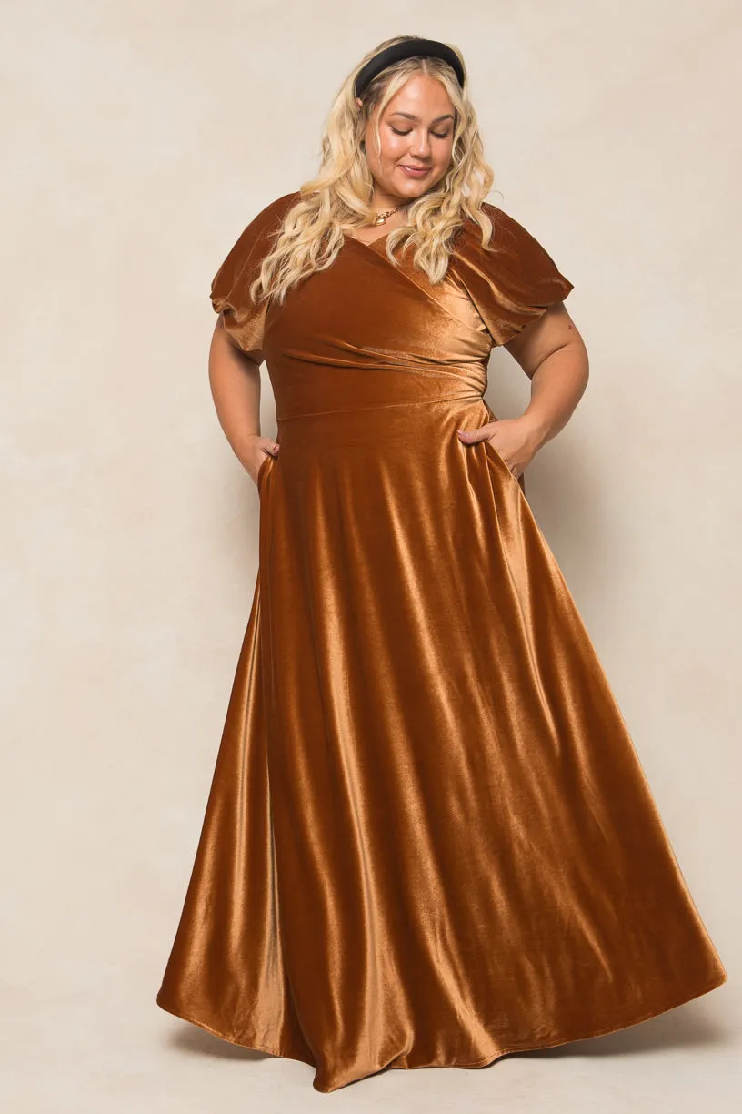 Tessie Dress in Amber Velvet