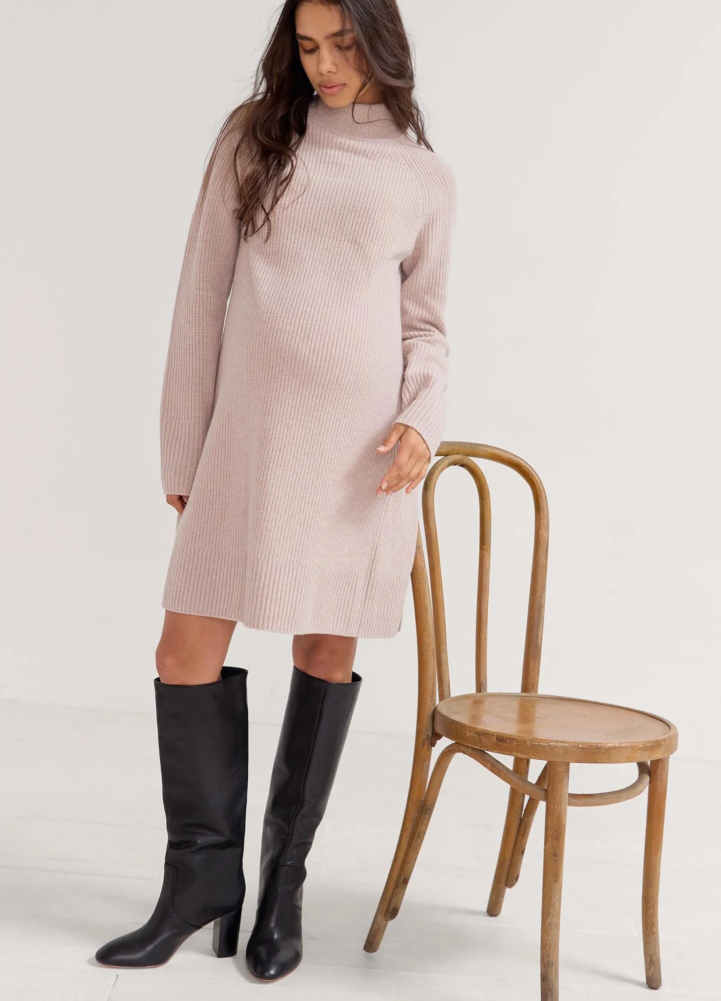 The Irina Shaker Mini Sweater Dress