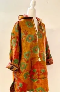 Throw and Go Hoodies Redefine Kantha: A Fashion Must. (Peach)