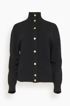 Turtleneck Cardigan in Black