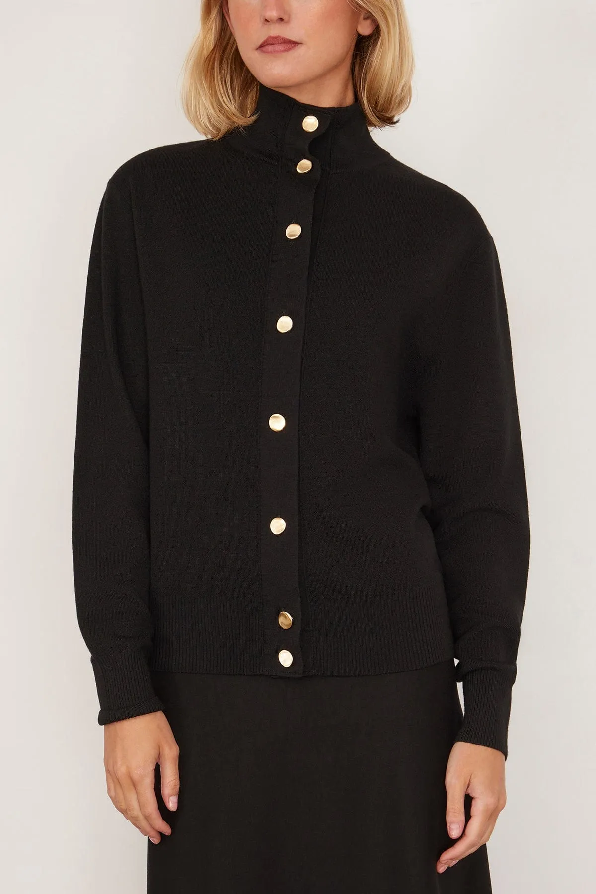 Turtleneck Cardigan in Black