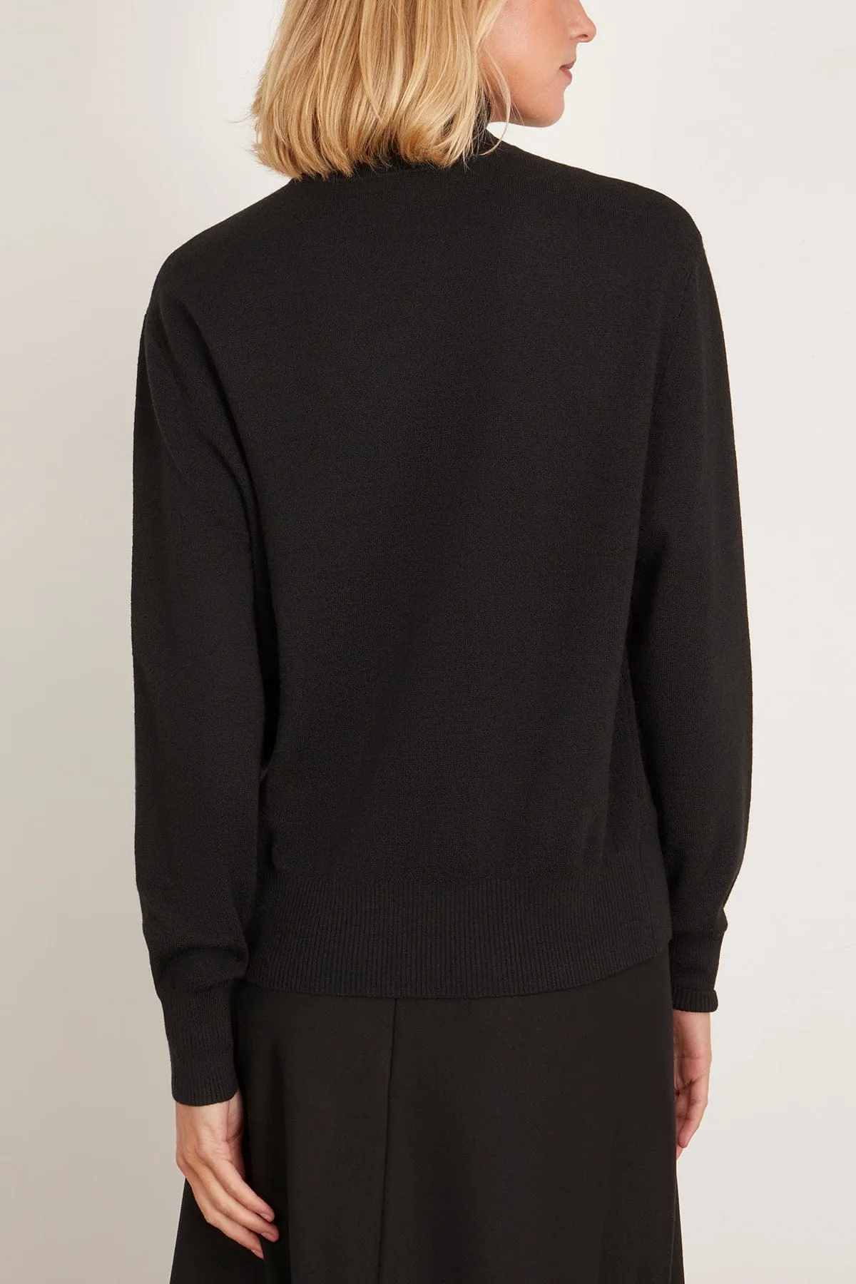 Turtleneck Cardigan in Black