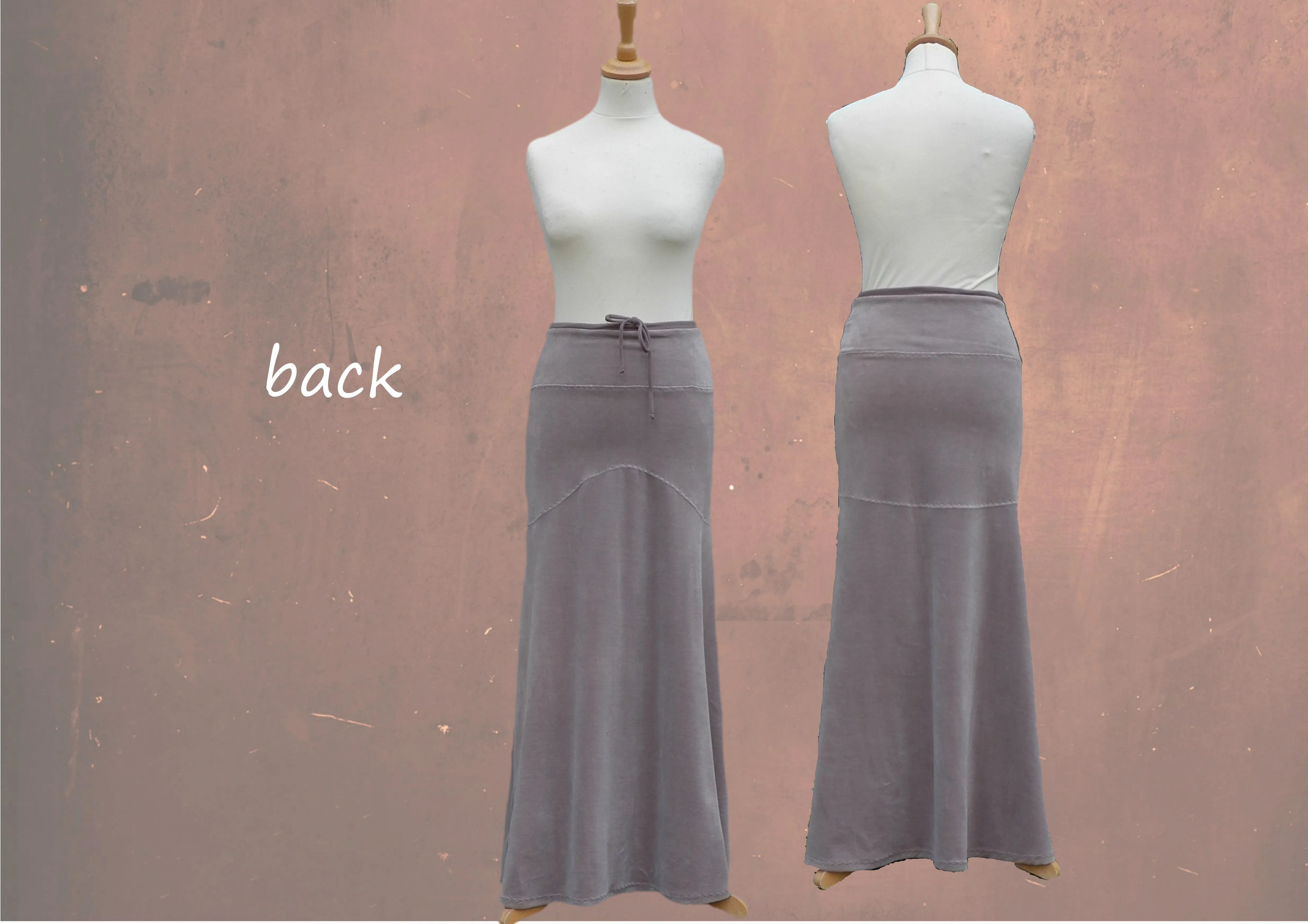 Velours maxi rok in zandloper lijn/velvet maxi skirt in hour glass design