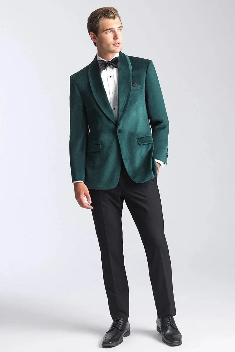 Velvet Blazer - Mens Blazer - Dinner Jacket "Venice" Emerald Green Velvet Dinner Jacket - Separates