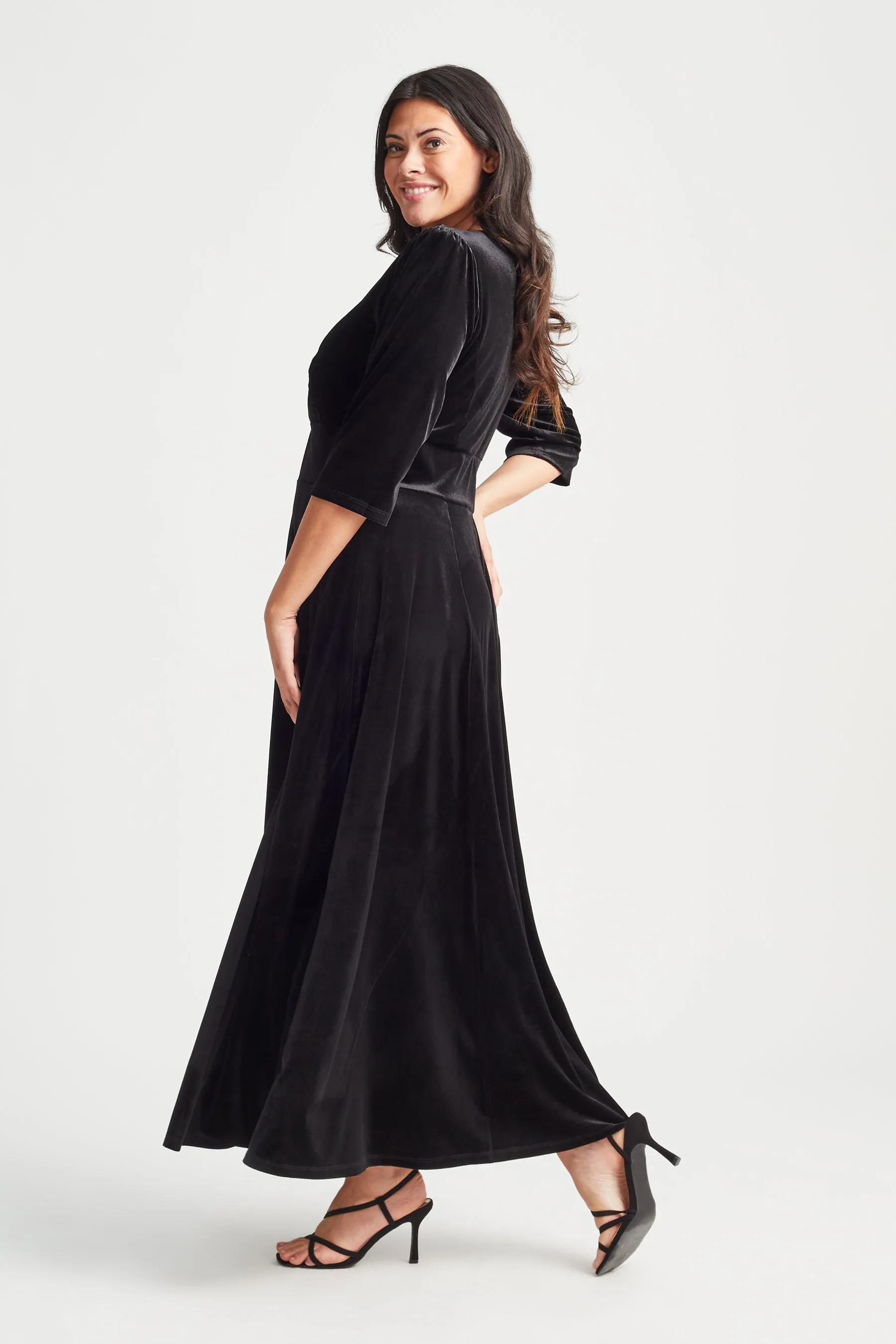 Verity Velvet Black Maxi Gown