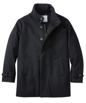 Waterproof Italian Cashmere Car Coat with Down Insulation